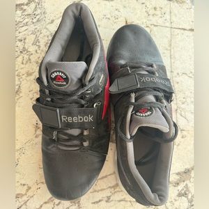 Reebok Crossfit Lifter U-Form Black Red Weightlifting Shoes J88180 Mens 10.5